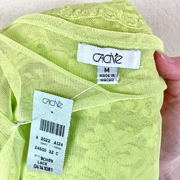 Cache Top Green Lace Beaded Halter - Picture 6 of 6